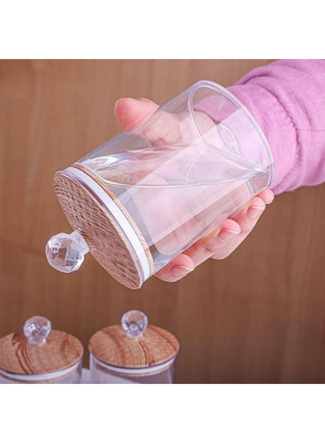 Acrylic storage jars, set of 4, 710ml capacity, with bamboo lids and spoons - Image 3